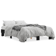 Letto matrimoniale | Letto per adulti | Giroletto Nero 140x200 cm in Legno Multistrato e Metallo