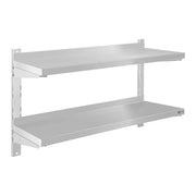 Mensola da parete professionale - 2 ripiani - 80 cm acciaio inox 14_0001547