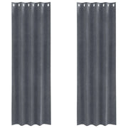 Tende Oscuranti | Tende Blackout 2 pz Grigio chiaro 140 x 260 cm Velluto
