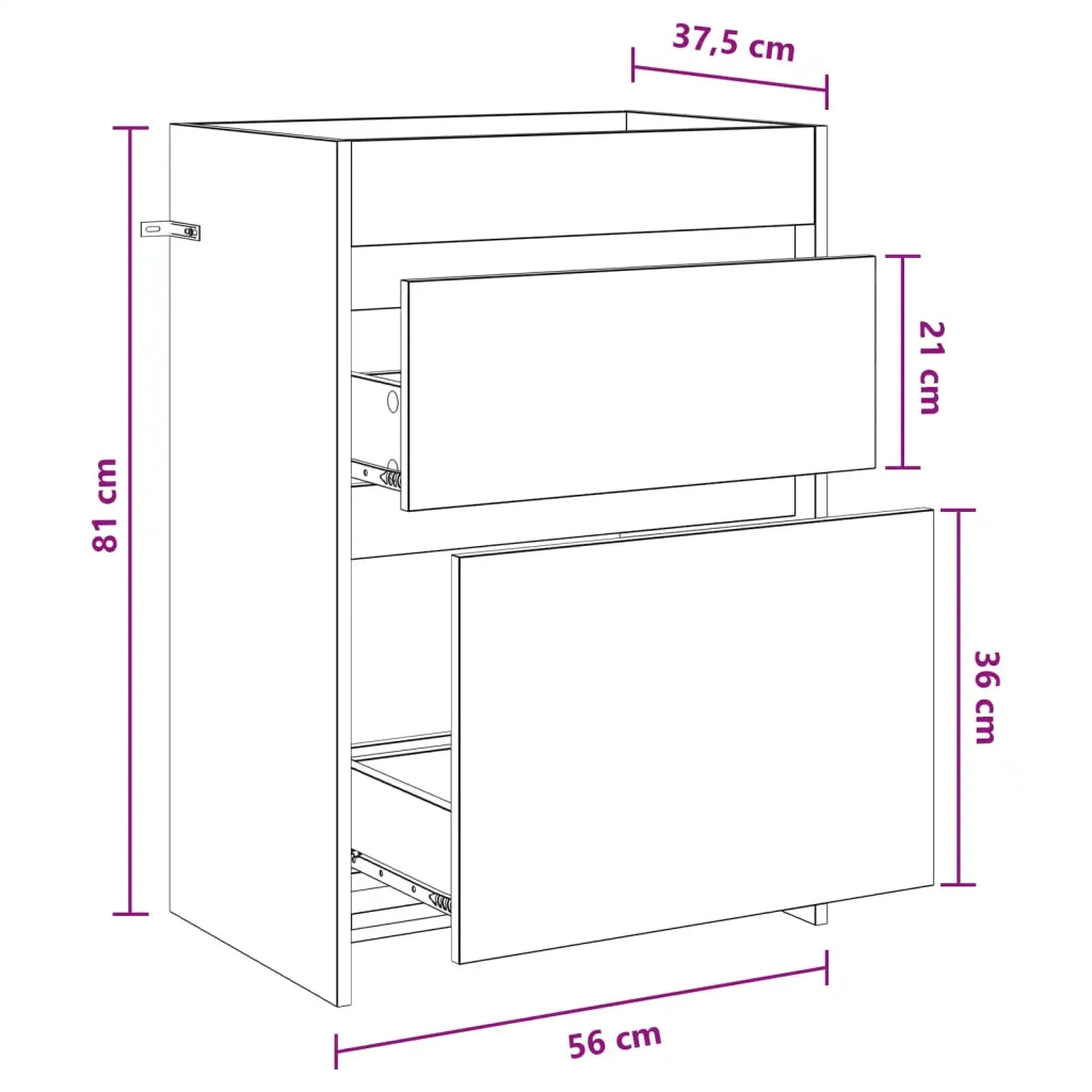 Mobiletto da Bagno Sotto Lavabo Rovere Artigianale 890735