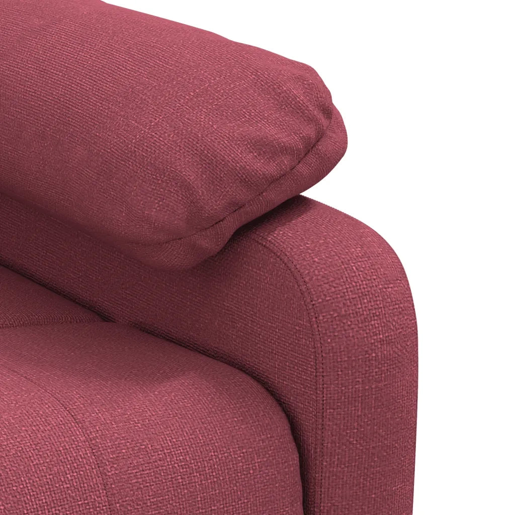 Poltrona Massaggiante Elettrica Rosso Vino in Tessuto 348290