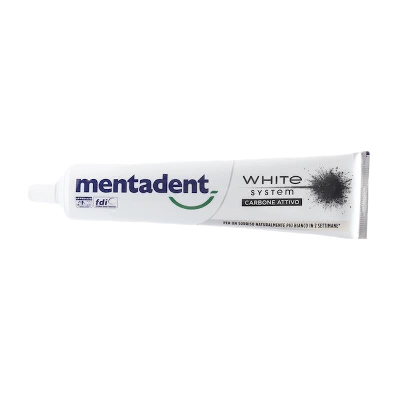 MENTADENT DENTIFRICIO FORMATO RISPARMIO 75 + 50 ML AL CARBONE ATTIVO