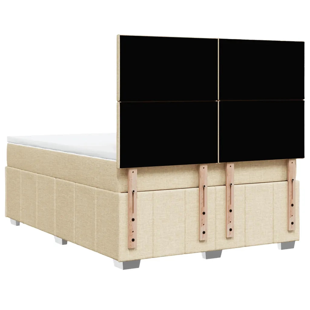 Giroletto a Molle con Materasso Crema 140x19 cm in Tessuto