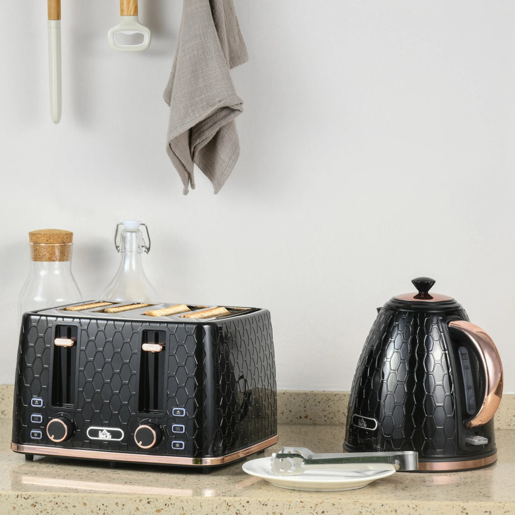 Set Colazione 2in1 Tostapane e Bollitore ¨C Xylo ¨C 1,7L 4 Fette Nero