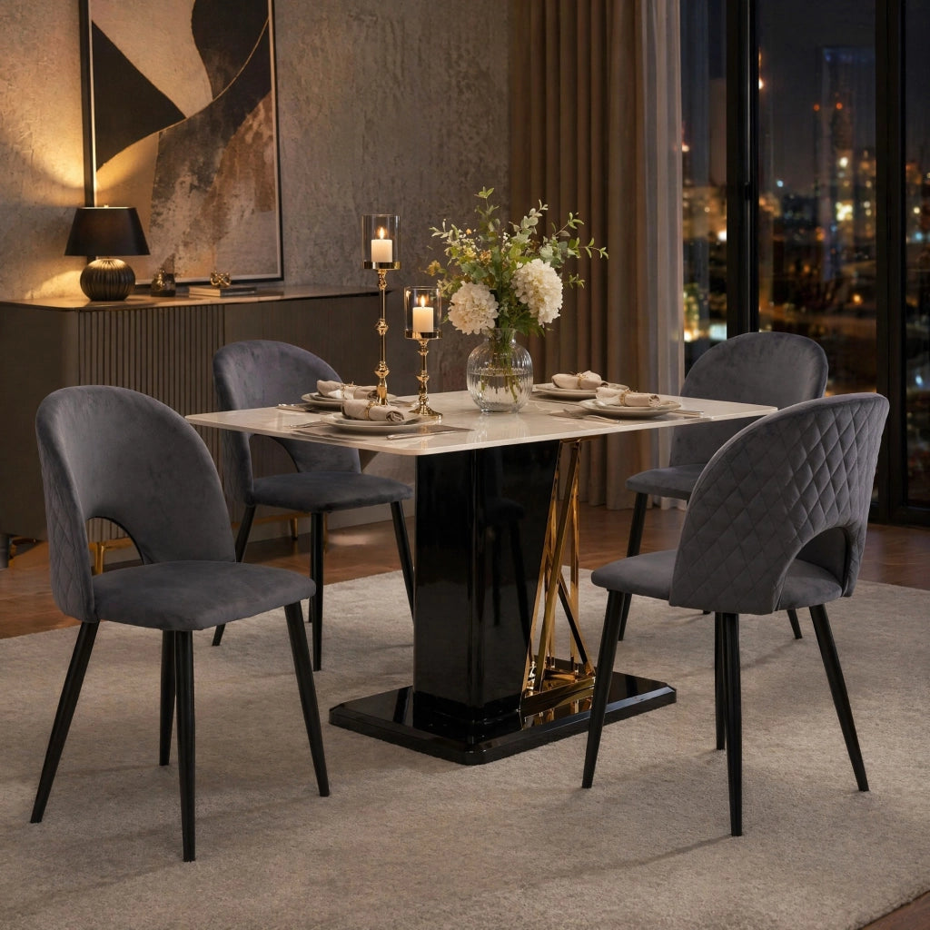 SEDIA Poltrona con schienale 47x44x84 cm velluto grigio