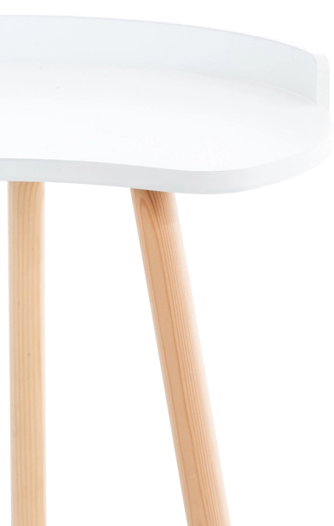 Tavolino d'appoggio Jannis in stile scandinavo bianco