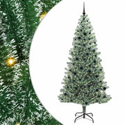 Albero di Natale Artificiale-Albero Natalizio Imbiancato con Luci LED 240 cm 978441
