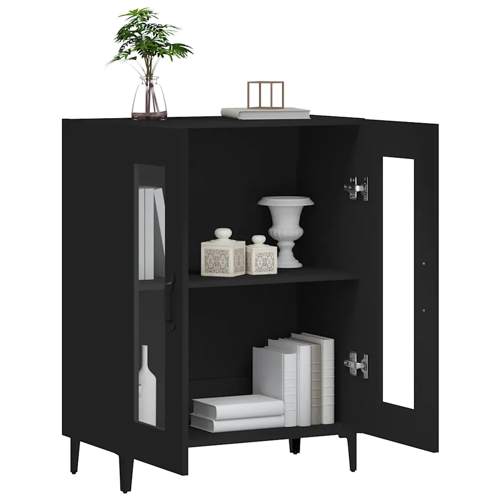 Credenza Nera 69,5x34x90 cm in Legno Multistrato 833048