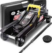 ® Cric idraulico per Auto 2 Tonnellate Altezza di Sollevamento 85-330 mm incl. Valigetta incl. Cuscinetto in Gomma Nero