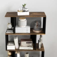 Libreria Moderna Asimmetrica a Parete con 5 Ripiani in Legno, 70x29.5x163cm, Marrone Rustico