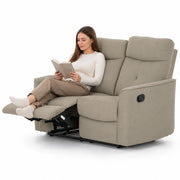Divano 2 Posti Recliner Manuale Poltrona Reclinabile 2 Posti Tortora 132x96x103cm