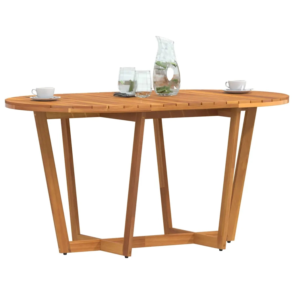 Tavolo da pranzo ovale da giardino 150x90x75 cm in Legno Massello di Acacia 4108136