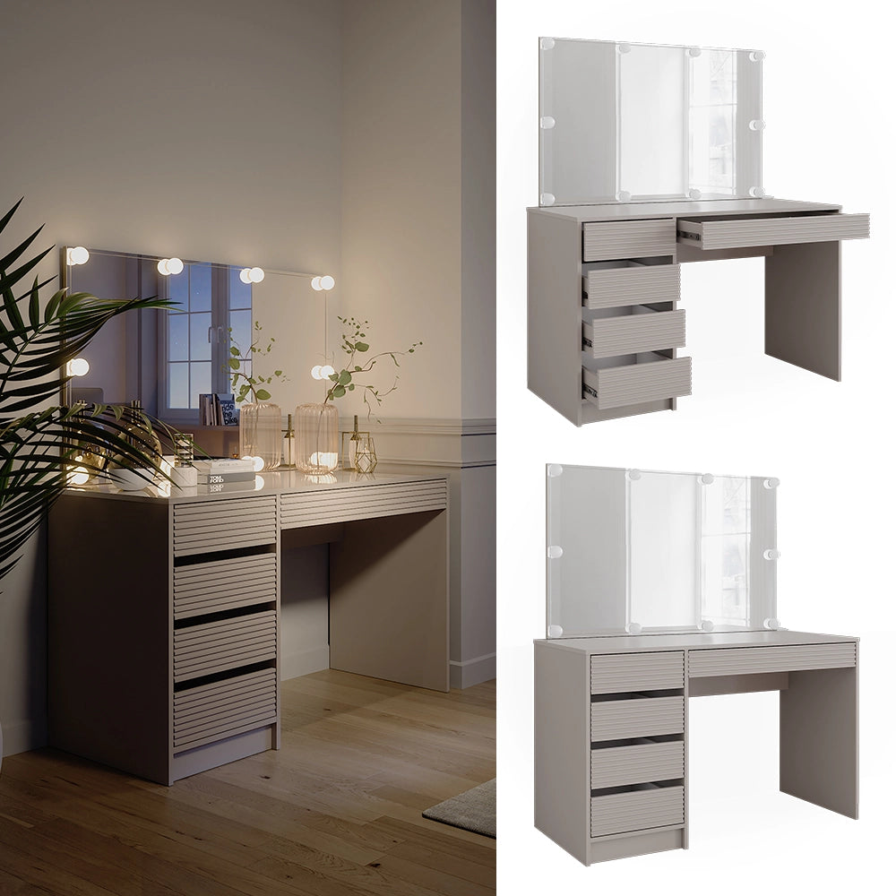 Vicco Tavolo da toilette Cachemire 120 cm con specchio e illuminazione a LED