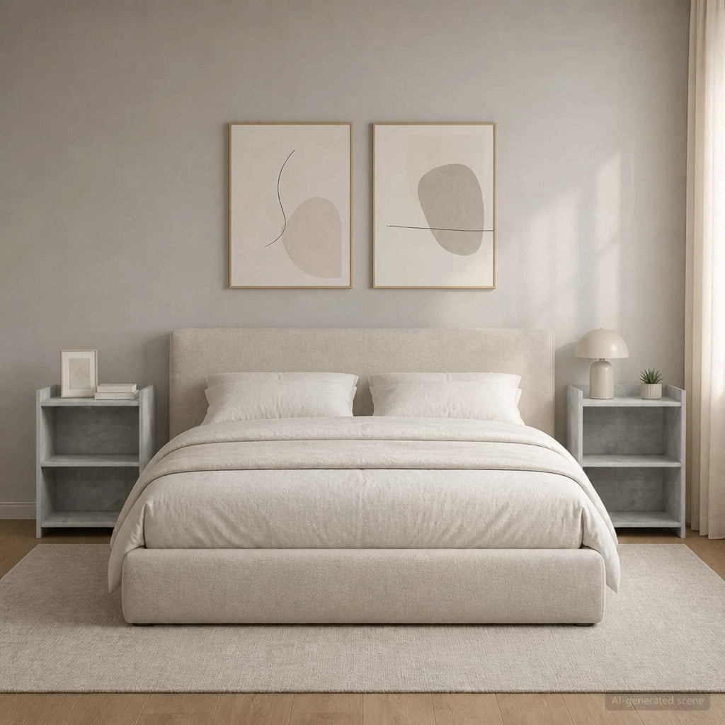 Comodini 2 pz Grigio Cemento 40 x 30 x 60 cm 8011002