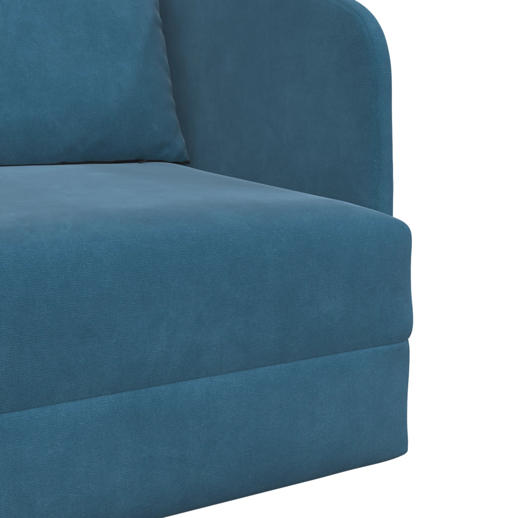 Divano Letto 2-in-1 Blu 65x80x83 cm Velluto