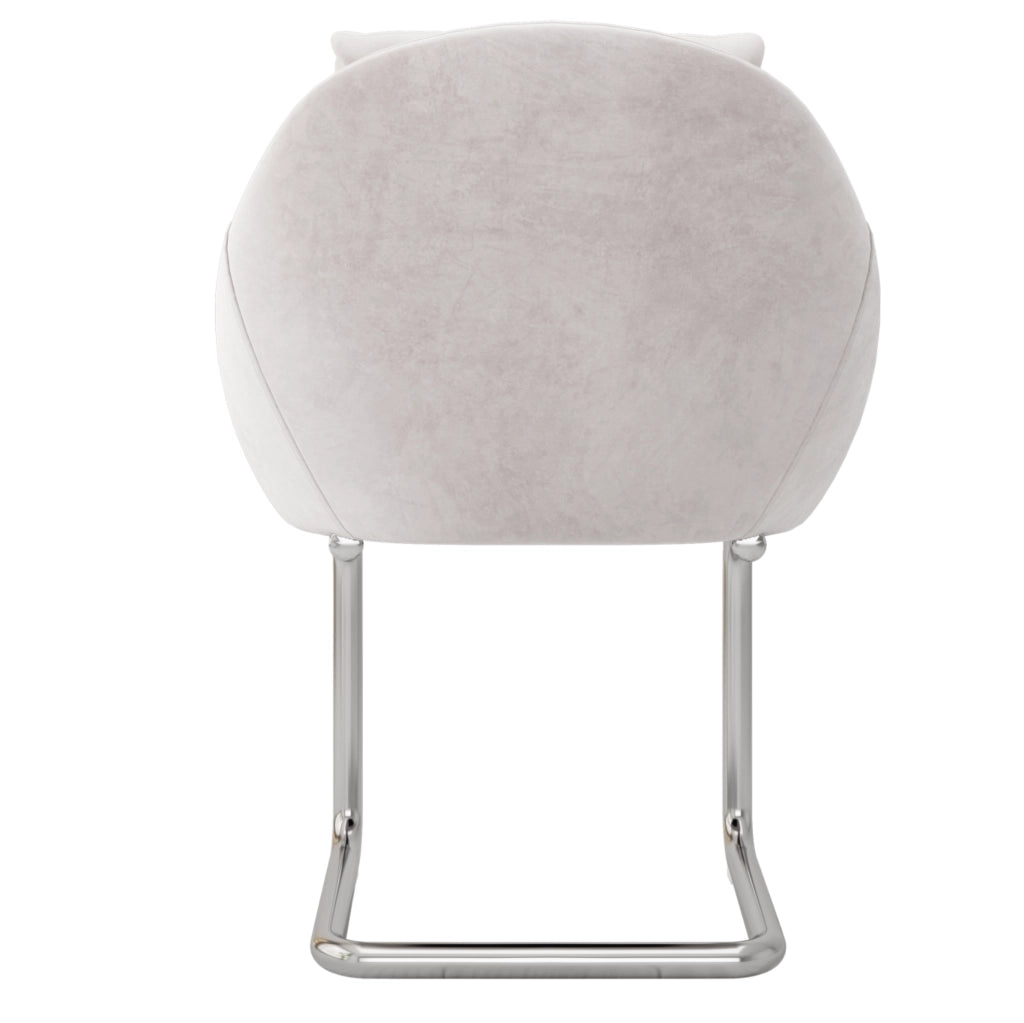 Set di 4 sedie ergonomiche in velluto con struttura in metallo beige