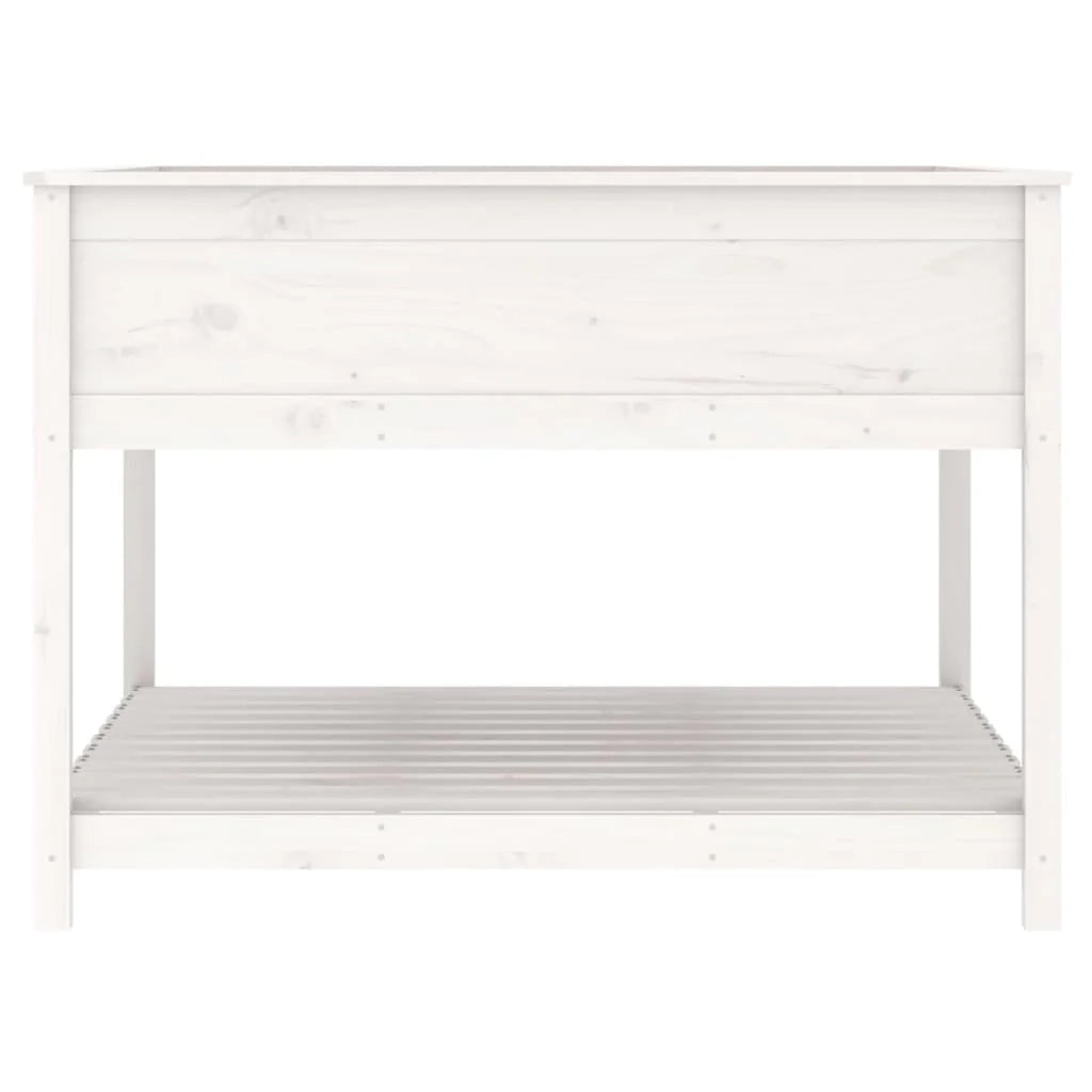 Fioriera rialzata per piante fiori patio giardino e scaffale 111,5 x 111,5 x 81 cm legno massello di pino bianco 02_0038615