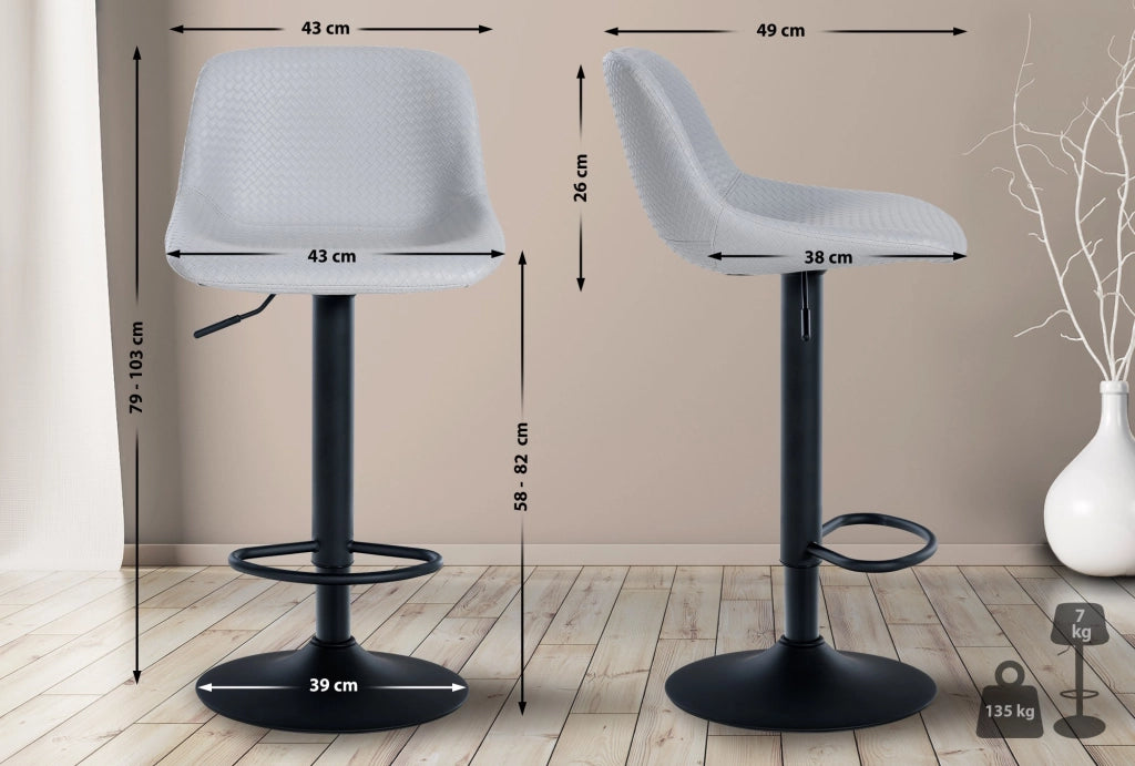 Sgabello Loft grigio,Finta pelle