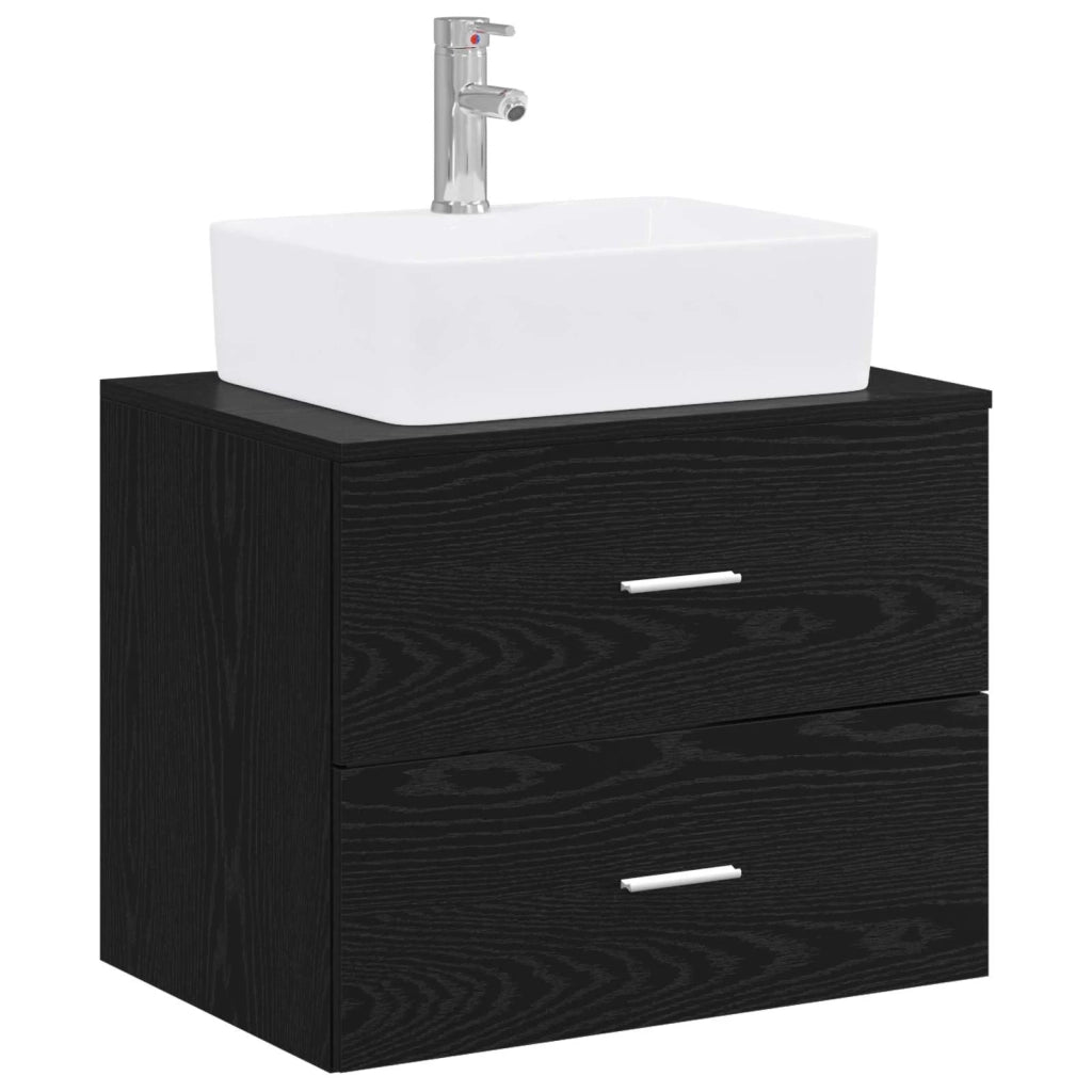 Set di mobili per il bagno Rovere Nero Legno ingegnerizzato 3404383