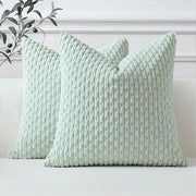Set di 2 Copri-Occhiali in Corduroy, Copri-Occhiali Decorativi, Copri-Occhiali morbidi, Occhiali Decorativi, Occhiali per Divano, Copri-Occhiali Boho Decorativi, Copri-Occhiali per Divano, Camera da Letto, Salotto (Verde Chlorotico, 50 x 50 cm)