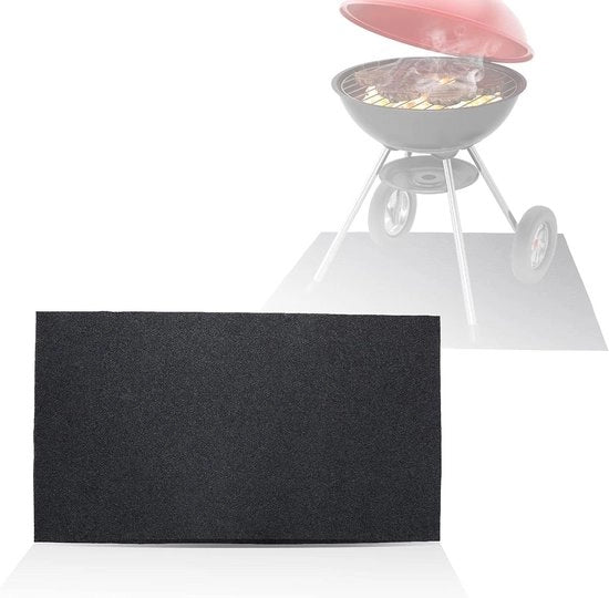 Matrice di protezione per barbecue - piastra di protezione per barbecue - tappeto di protezione - resistente al calore - zona di fuoco - mattonelle per griglia a gas - riutilizzabile - resistente - copertura per griglia a gas - 124 x 75 cm.