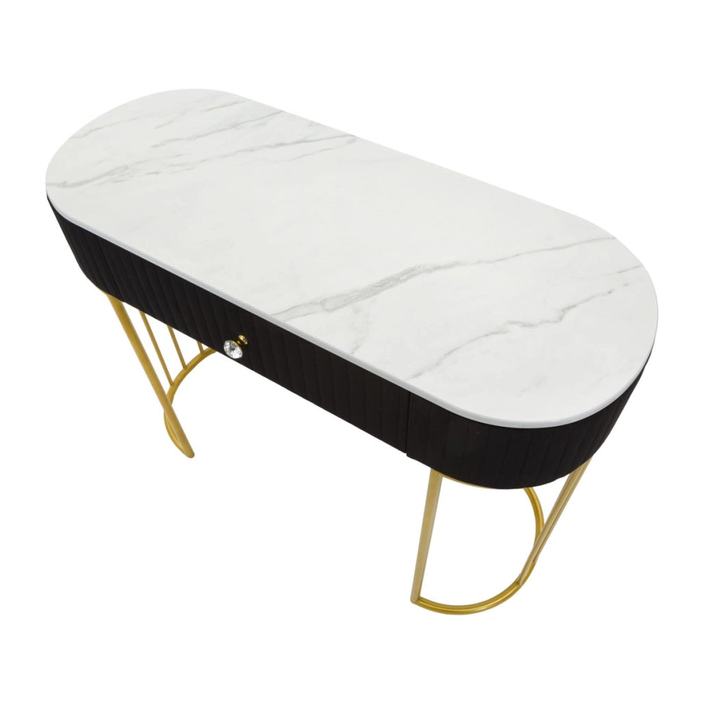 Tavolo Consolle VKH614, Nero, Legno, 100x43x74 cm
