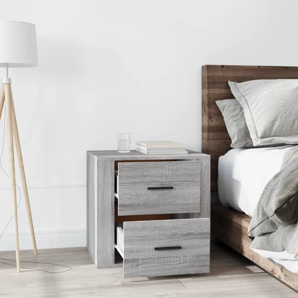 Comodino-Tavolino da notte Grigio Sonoma 50x39x47 cm 403280