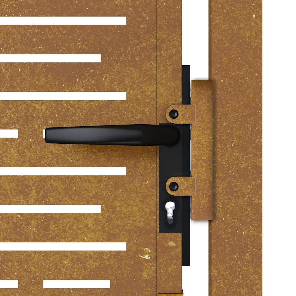 Cancello da giardino 100x175 cm in acciaio Corten design quadrato 153200