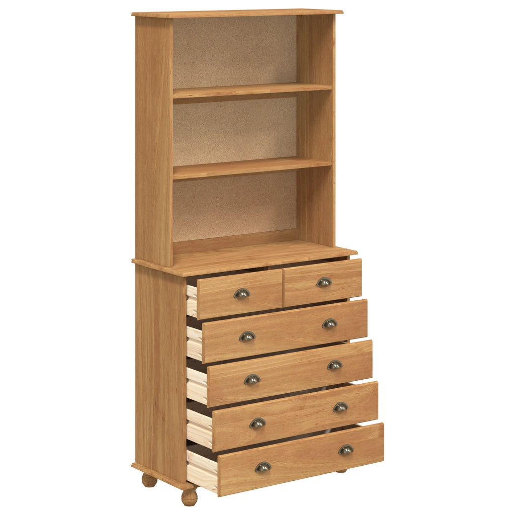 Hutch Â“ASKIMÂ” Miele bruno 91x40x199.5 cm Legno massello Pino