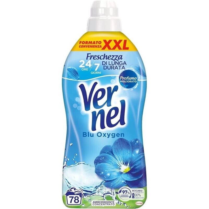 VERNEL LAVANDA AMMORBIDENTE LAVATRICE INTENSA FRESCHEZZA E MORBIDEZZA CONFEZIONE XXL DA 1,9 LITRI 78 LAV