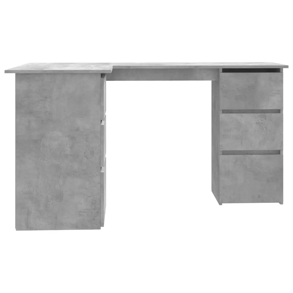 Scrivania | Tavolo da Ufficio Angolo Grigio Cemento 145x100x76 cm Legno Multistrato