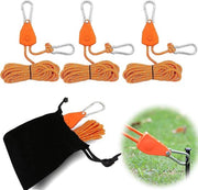 Cavo di tensione a 4 corde, 4 m, con cavo di tensione regolabile con ganci, cavo di tensione con corda, linee di tensione riflettenti con strumento di tensione per tenda, telo di tenda, telo di ombrellone, filo da stendere