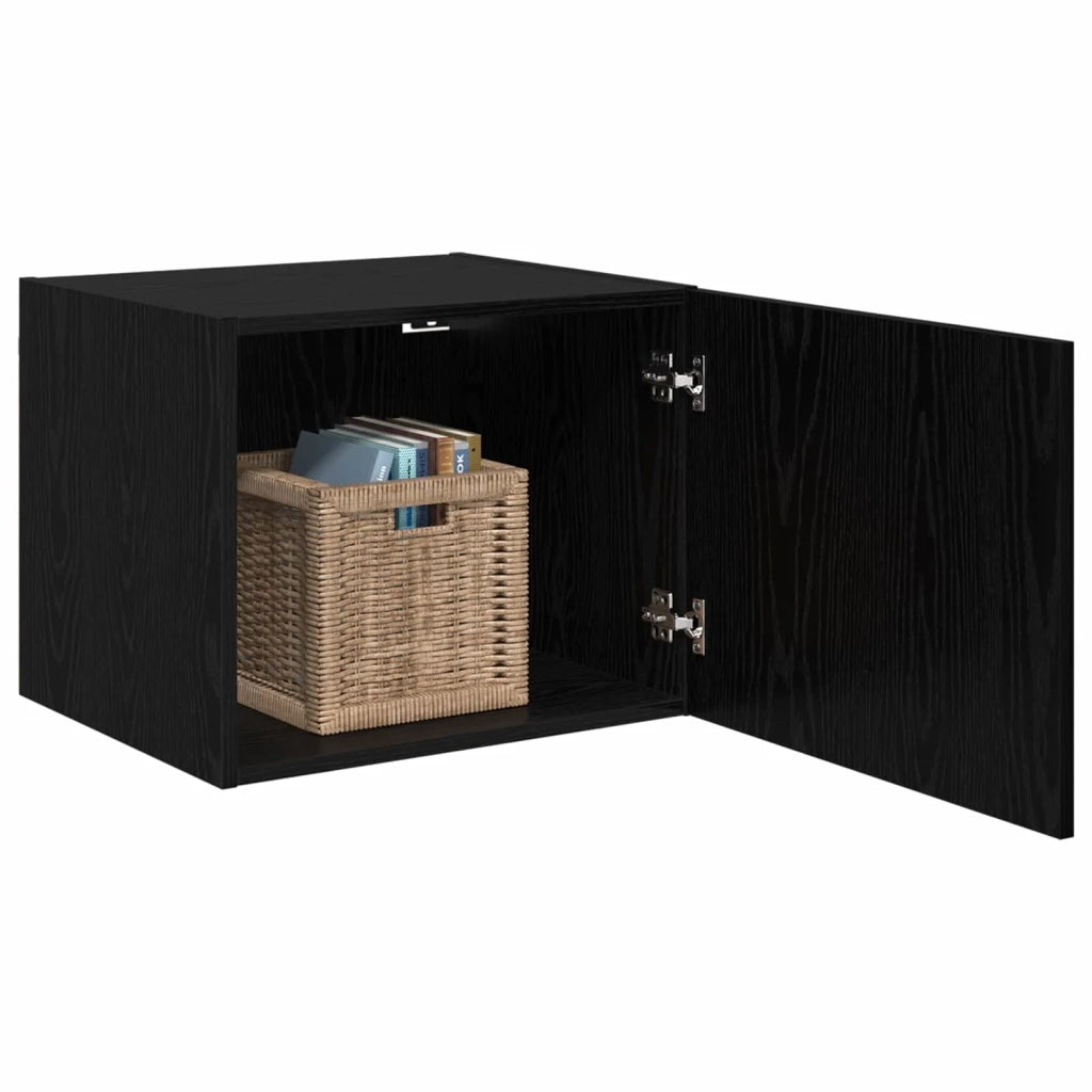 Armadietto a Muro | Mobile a Parete Rovere nero 50 x 42.5 x 40 cm