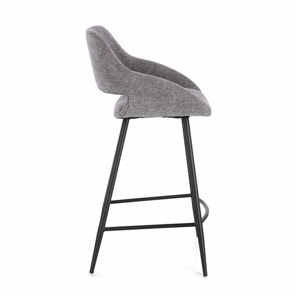 Set di 2 Sgabelli da Cucina Imbottiti con Gambe in Acciaio - LODIA