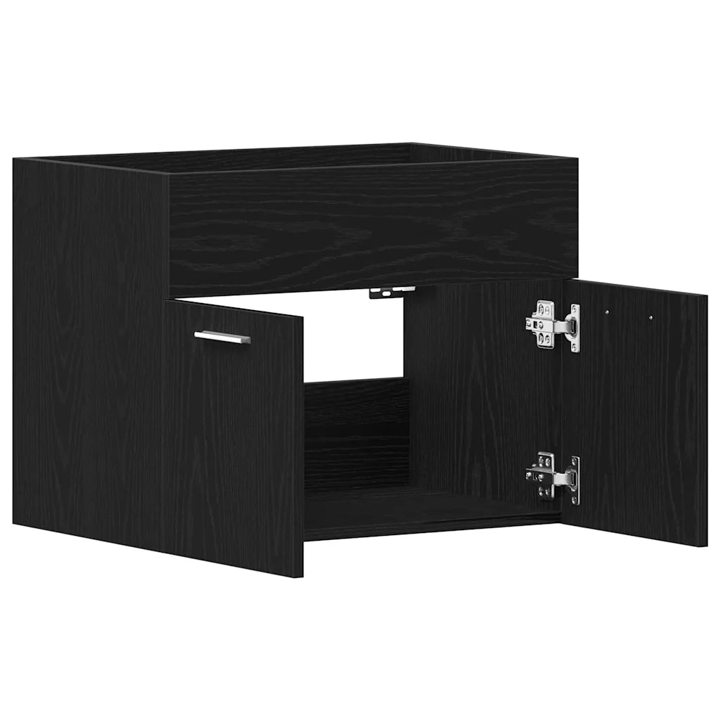 Mobile Lavabo da Bagno Rovere Nero 60x38,5x46 cm in Truciolato 862025