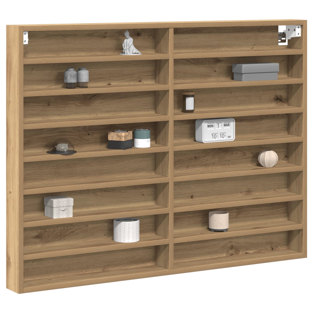 Armadio Vitrine  in Rovere Artigianale 100x8,5x75 cm in Legno Composito