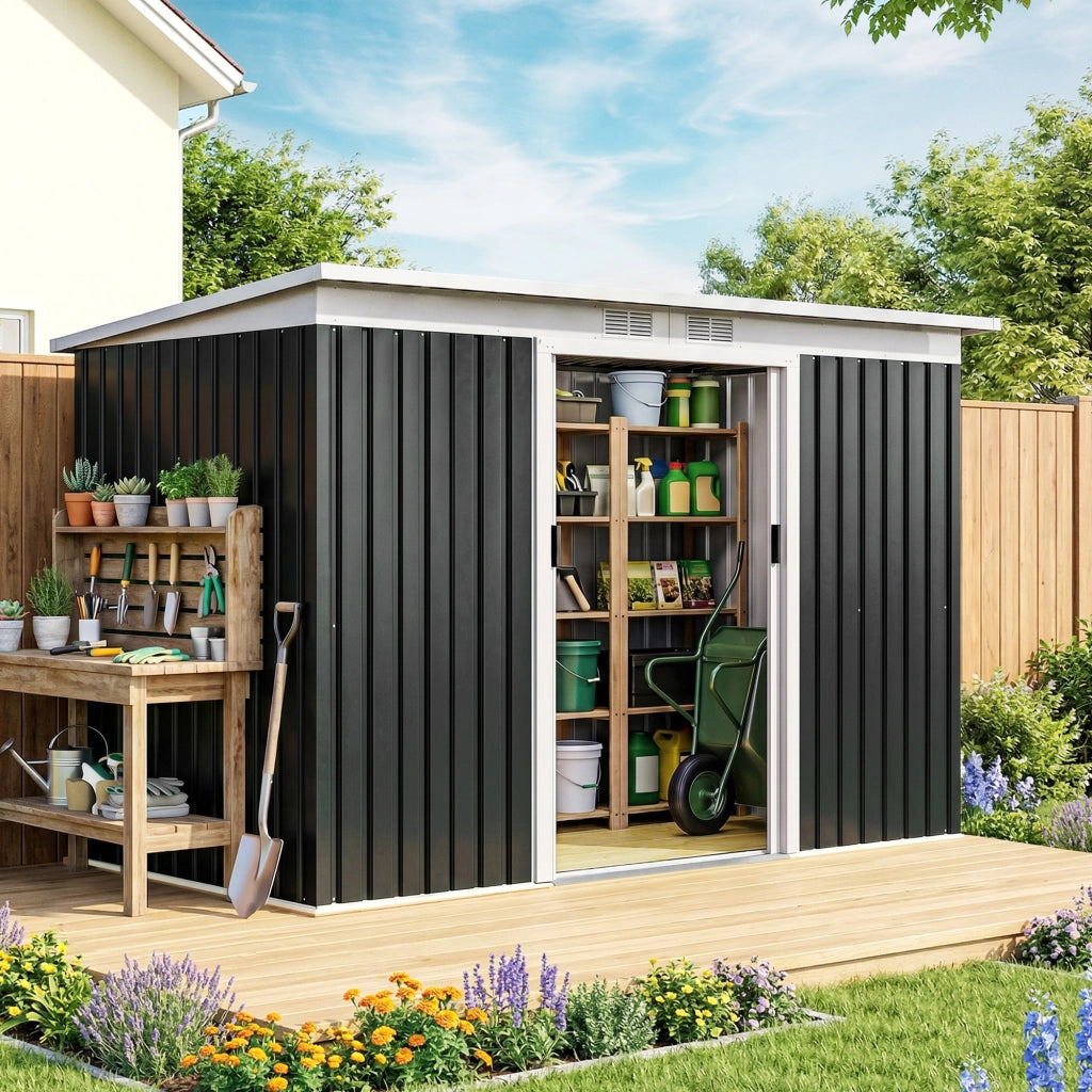Casetta da Giardino ¨C zephmum ¨C Grigio Scuro 280x130x172 cm