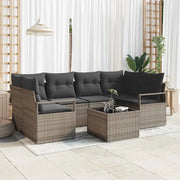 Set di divani con cuscino 7 pcs Grigio polyrattan 3346279