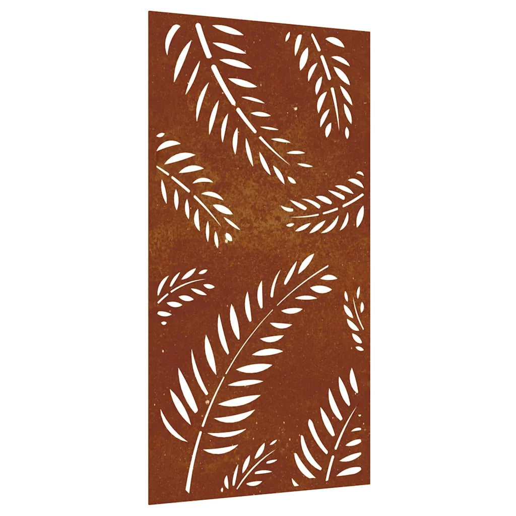 Decorazione Muro da Giardino 105x55 cm Foglia Acciaio Corten 824493