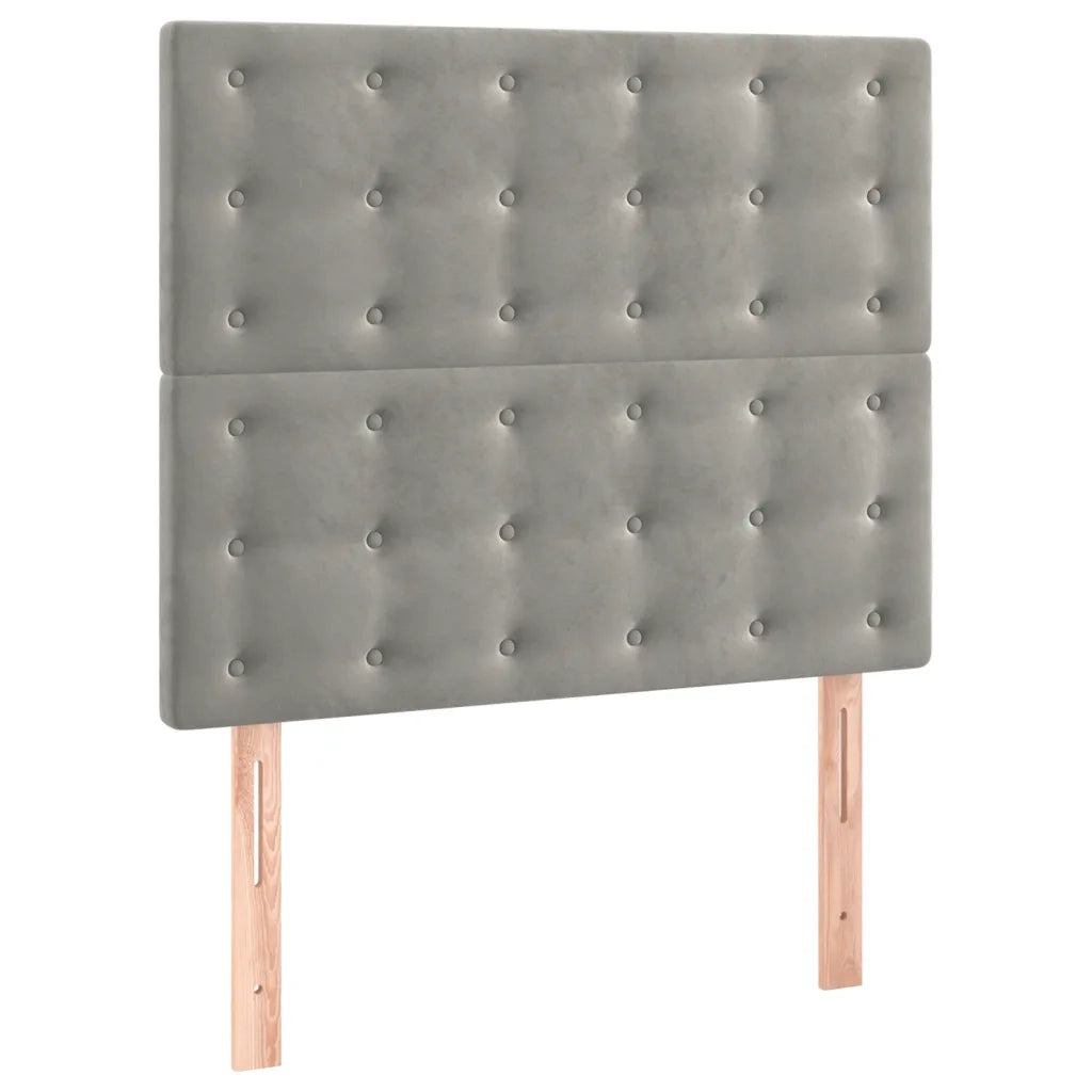 Giroletto a Molle con Materasso-Struttura Letto Grigio Chiaro 90x200 cm Velluto 872903