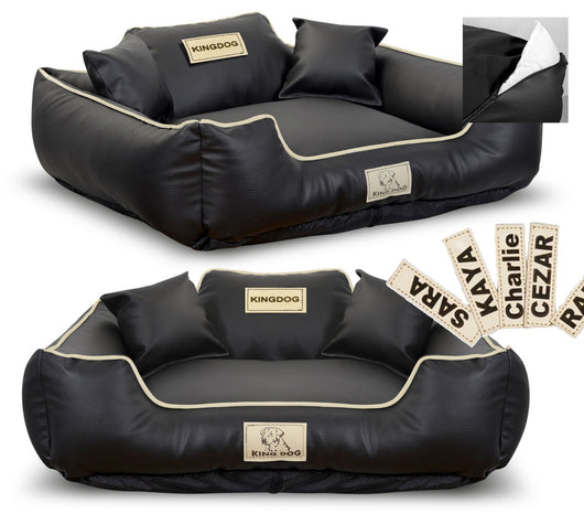 AIO FACTORY 100x75 cm KINGDOG Cuccia per cani personalizzabile nera impermeabile