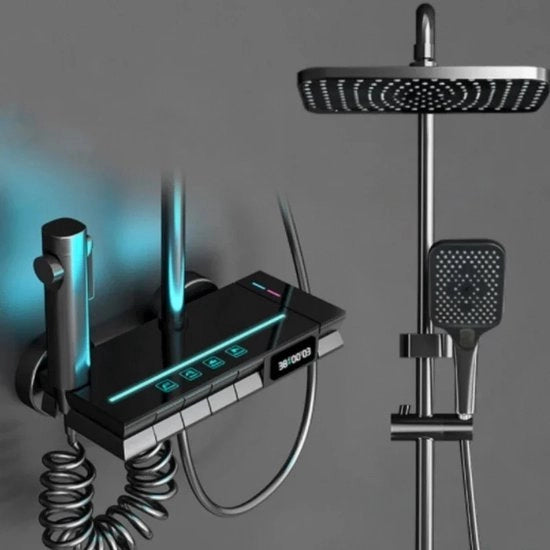 Sistema di Doccia Digitale - RVS/ADBS/PVC - Testa di Doccia - Led - Doccia a Pioggia - Bagno - Doccia - Sistema di Doccia - Termostato