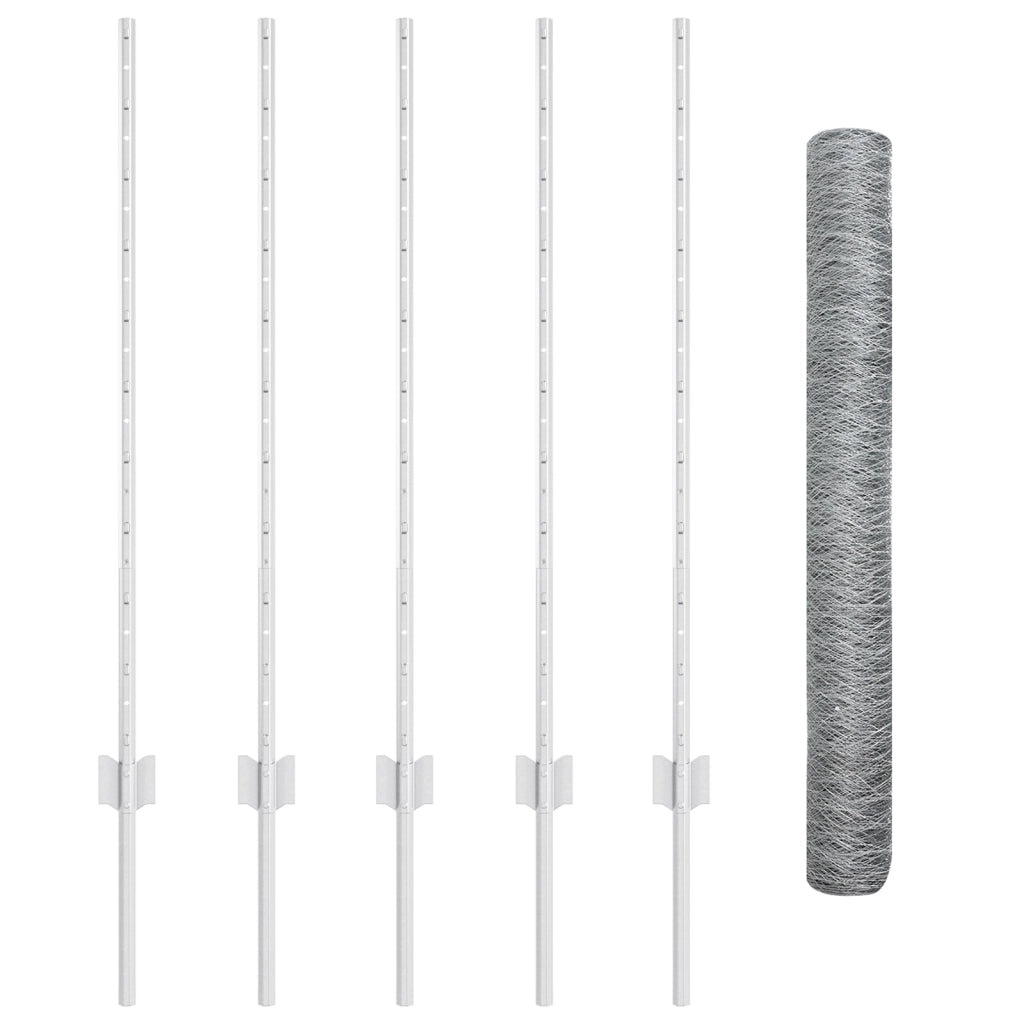 Pali di recinzione  10 pz U-Channel 100 cm Acciaio zincato