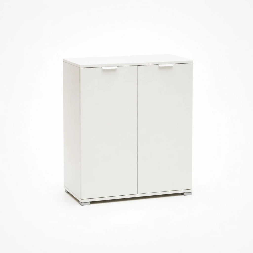 Mobile Base 2 Ante Bianco Già Montato | Armadietto Salvaspazio 75x85x38 cm | Mobile Bagno e Lavanderia con Ripiani Regolabili e Struttura in Legno Nobilitato