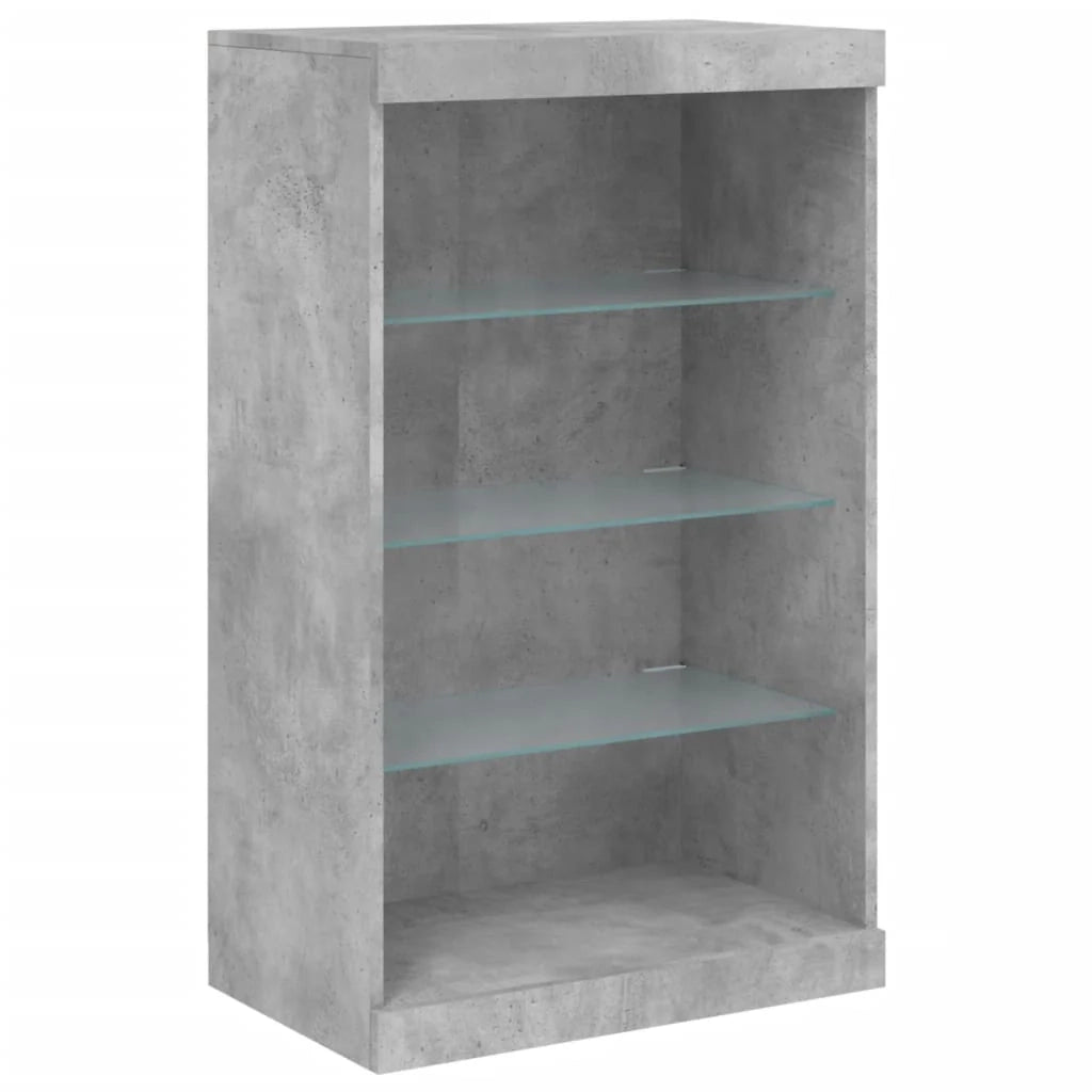 Buffet credenza cassettiera armadio mobile contenitore organizer per cucina soggiorno salotto con luci LED 181,5 x 37 x 100 cm grigio 02_0029986