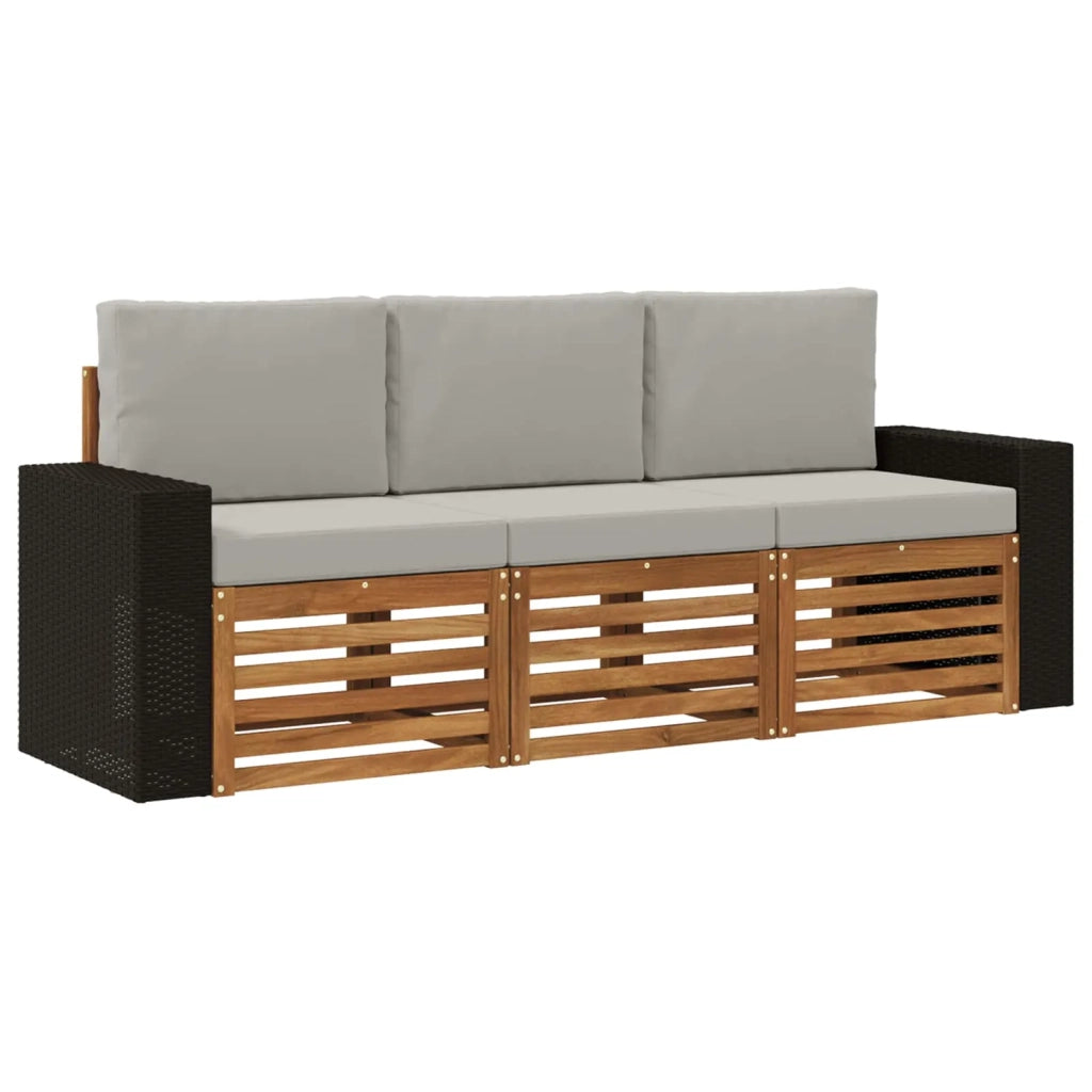 Set divani 3 pz Legno di Acacia Massello 3383972