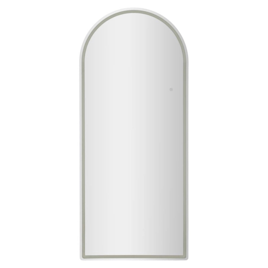 Specchio da terra ad arco con cornice illuminata a LED 77x177 cm