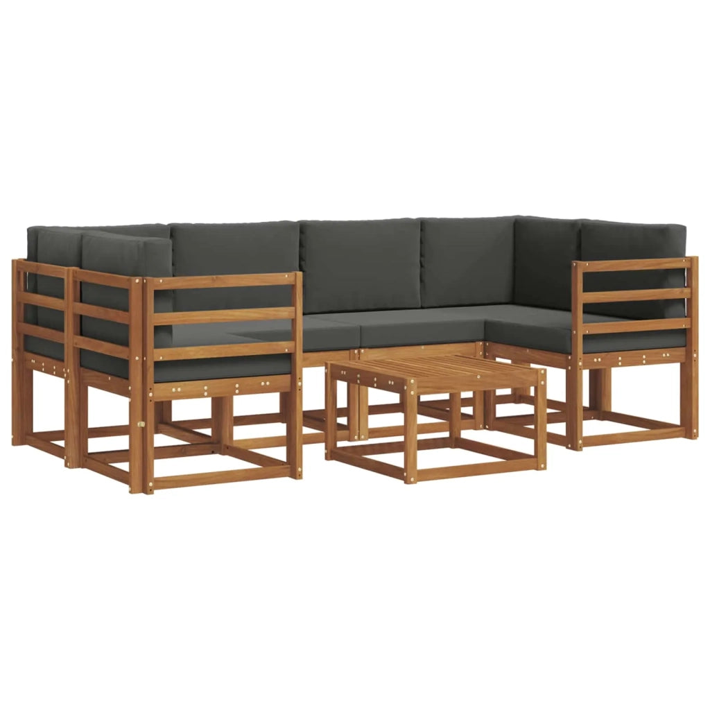 Set di divani da esterno con cuscino 7 pcs Naturale e Antracite 3366065