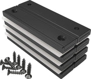 Magnetronici rettangolari 30 kg di forza - 8 pezzi - 60 x 13,5 x 5 mm - Smalto epoxy nero - Resistente alla ruggine per esterni e uso domestico