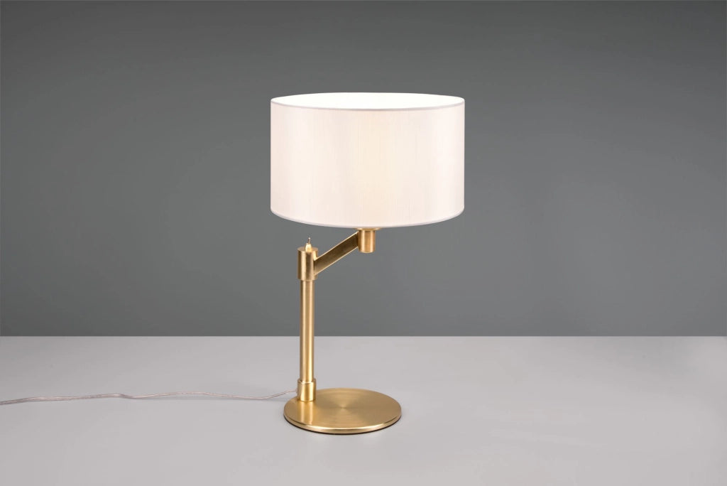 CASSIO LAMPADA DA TAVOLO METALLO OTTONE CON PARALUME BIANCO H. 48,3CM 1 LUCE ATTACCO E27
